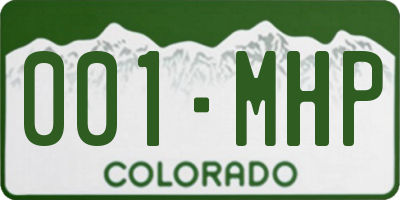 CO license plate 001MHP