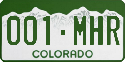 CO license plate 001MHR