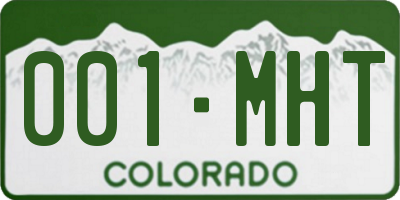 CO license plate 001MHT