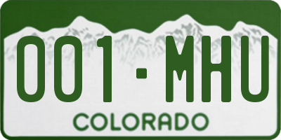 CO license plate 001MHU