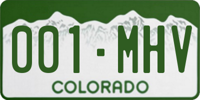 CO license plate 001MHV