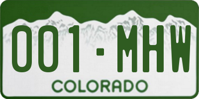 CO license plate 001MHW