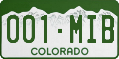 CO license plate 001MIB