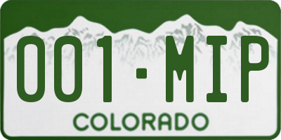 CO license plate 001MIP