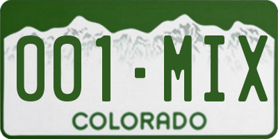 CO license plate 001MIX