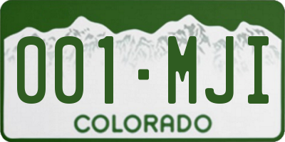 CO license plate 001MJI