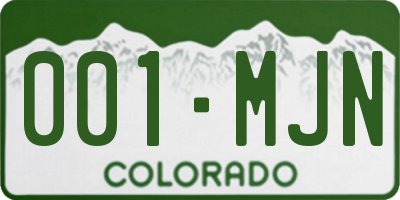 CO license plate 001MJN