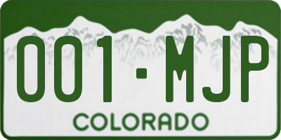 CO license plate 001MJP