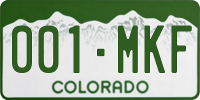 CO license plate 001MKF