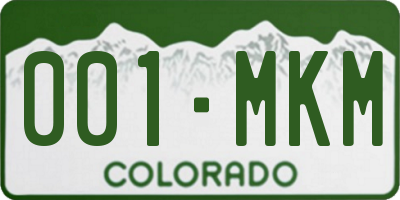 CO license plate 001MKM