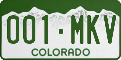 CO license plate 001MKV