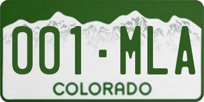 CO license plate 001MLA