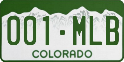 CO license plate 001MLB