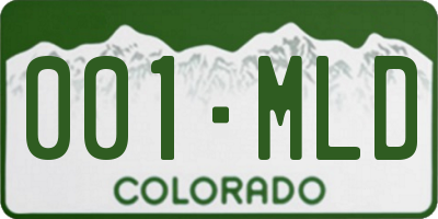 CO license plate 001MLD