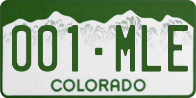 CO license plate 001MLE