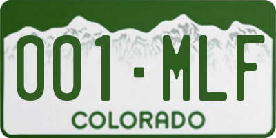 CO license plate 001MLF