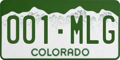 CO license plate 001MLG