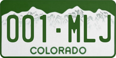 CO license plate 001MLJ