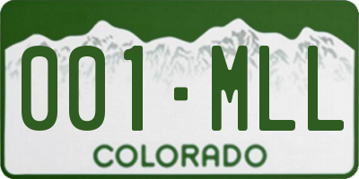 CO license plate 001MLL