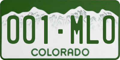 CO license plate 001MLO