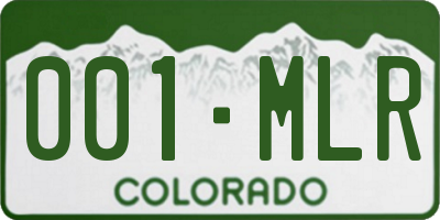 CO license plate 001MLR