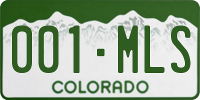 CO license plate 001MLS