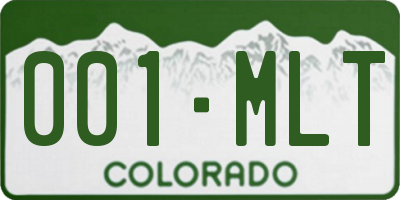 CO license plate 001MLT