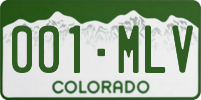 CO license plate 001MLV