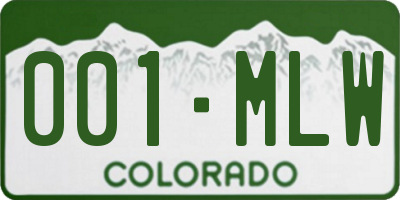 CO license plate 001MLW