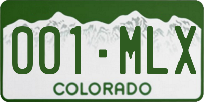 CO license plate 001MLX