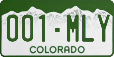 CO license plate 001MLY