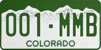 CO license plate 001MMB