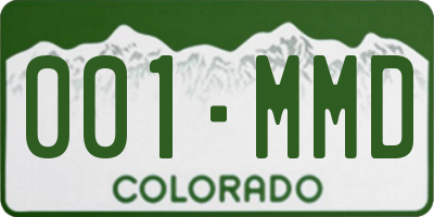 CO license plate 001MMD