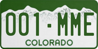 CO license plate 001MME