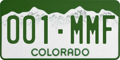 CO license plate 001MMF