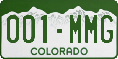 CO license plate 001MMG