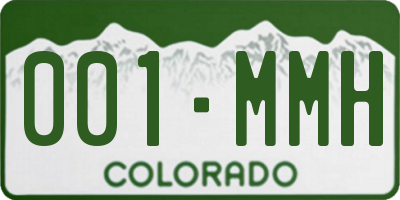 CO license plate 001MMH