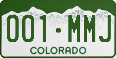 CO license plate 001MMJ