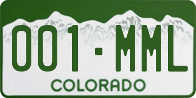 CO license plate 001MML