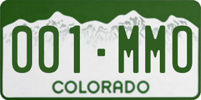 CO license plate 001MMO