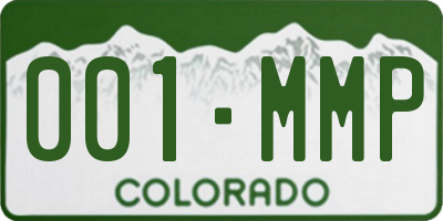 CO license plate 001MMP