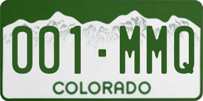 CO license plate 001MMQ