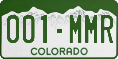 CO license plate 001MMR