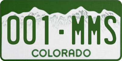 CO license plate 001MMS