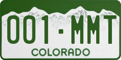 CO license plate 001MMT