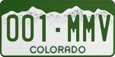 CO license plate 001MMV