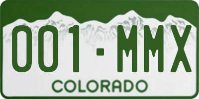 CO license plate 001MMX