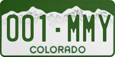 CO license plate 001MMY