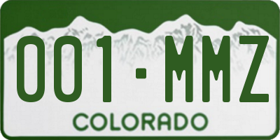 CO license plate 001MMZ