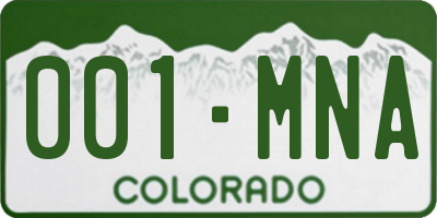 CO license plate 001MNA